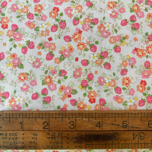 Cosmo Pink Strawberries -100% Cotton Printed Sheeting