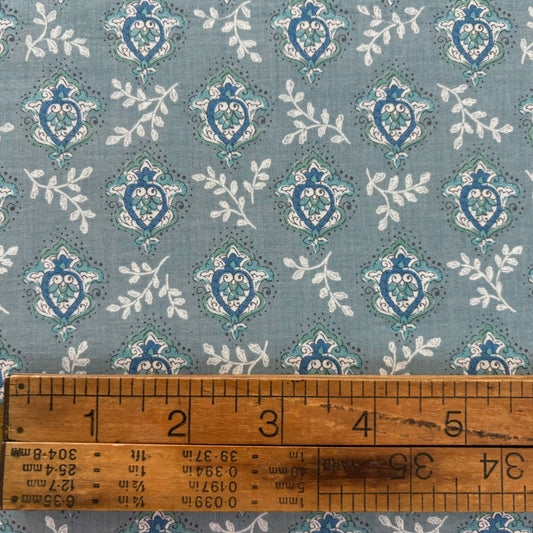 Le Midi Lawn - Cotton Lawn - Dirty Aqua Print for Sevenberry