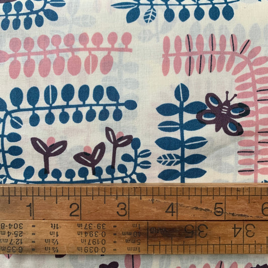 Japanese Vines and Butterflies (Hokkoh) - 100% Cotton Printed Lawn