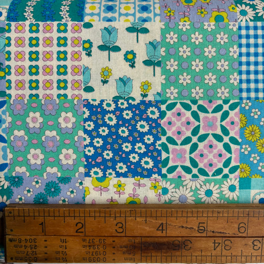 Flower Days - Blue Green Cheater Print