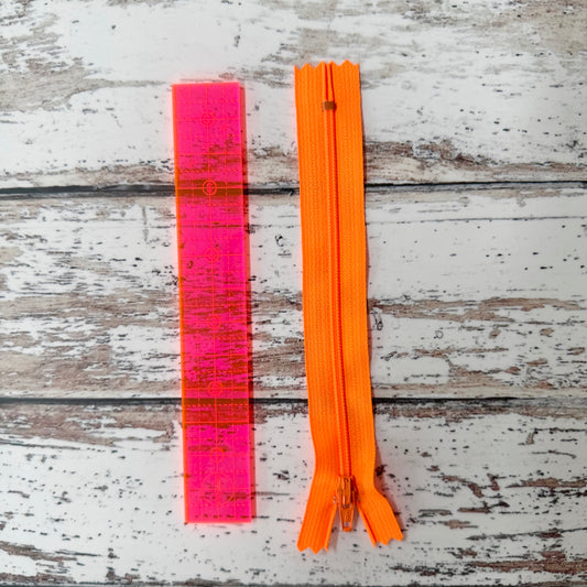 Neon Zipper - Orange - 6” YKK