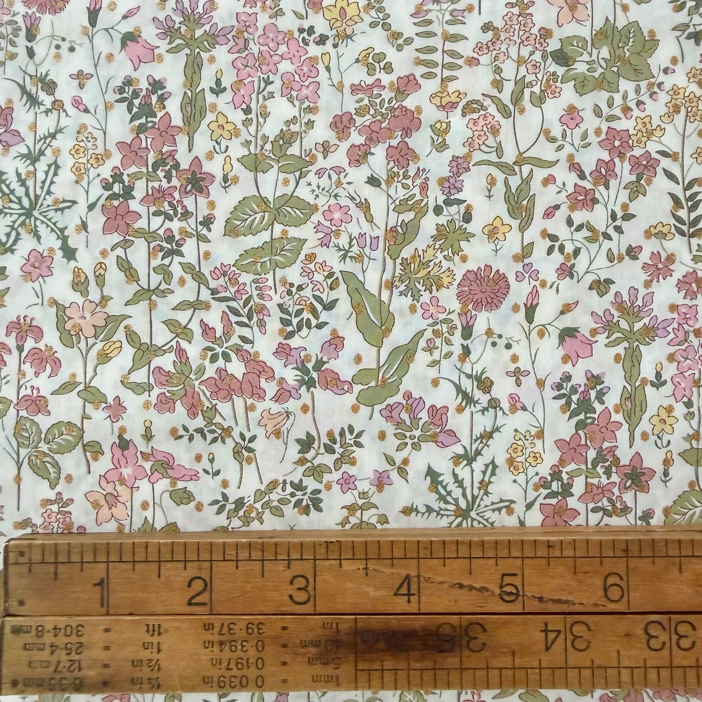 Classic Metallic Field Flowers Spot - Liberty Tana Lawn