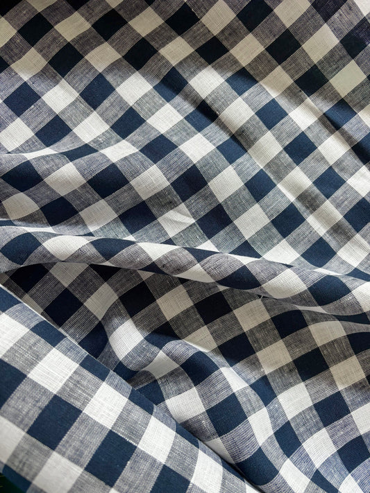 Colette Navy Linen Check