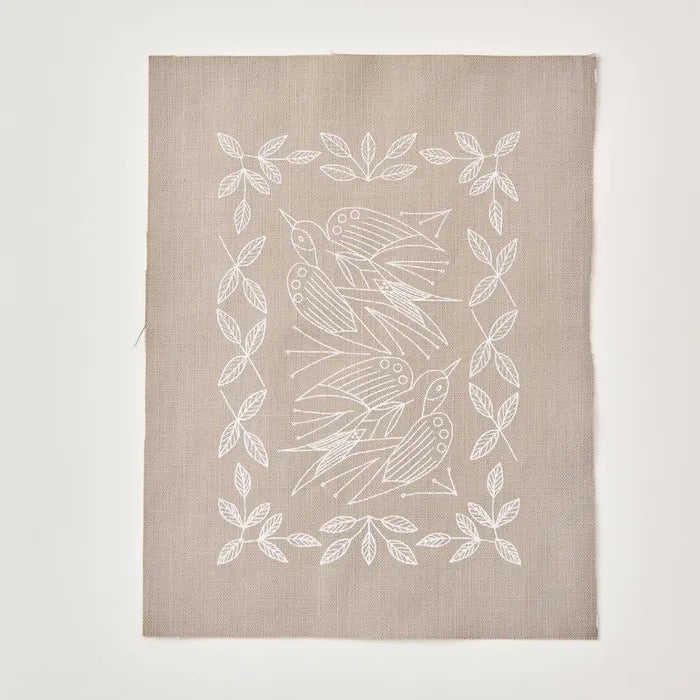 Alice Makabe Swallow Garden Embroidery Kit in Stone Gray