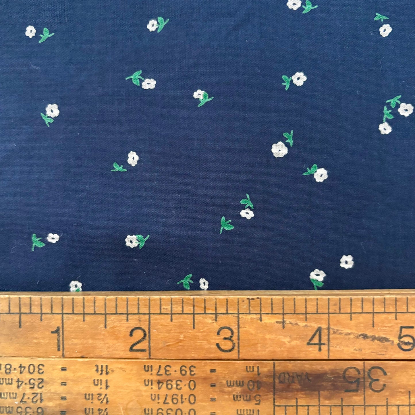 Navy Tiny Floral 100% Cotton Printed Lawn