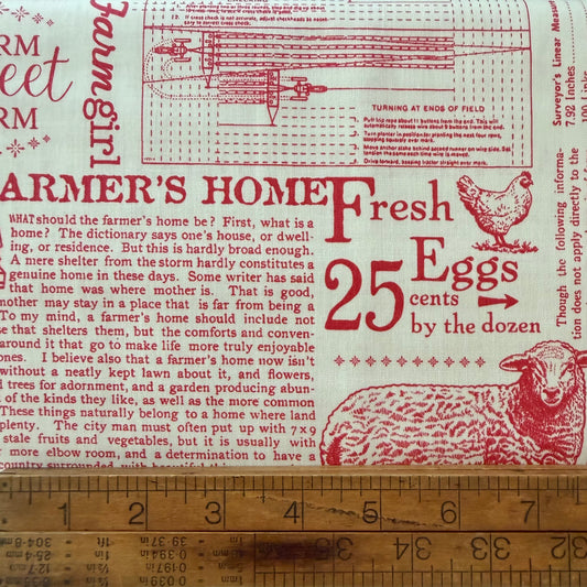 Farmer’s Daughter Farm Life Background in Tea Rose from Riley Blake