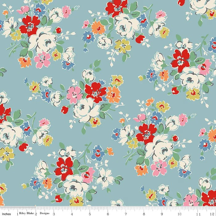 Clifton Rose in Blue - Cath Kidston Signature Collection for Riley Blake