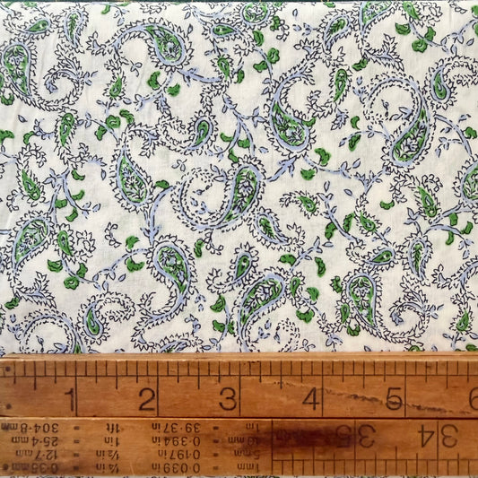 Blue and Green Paisley Japanese Lawn