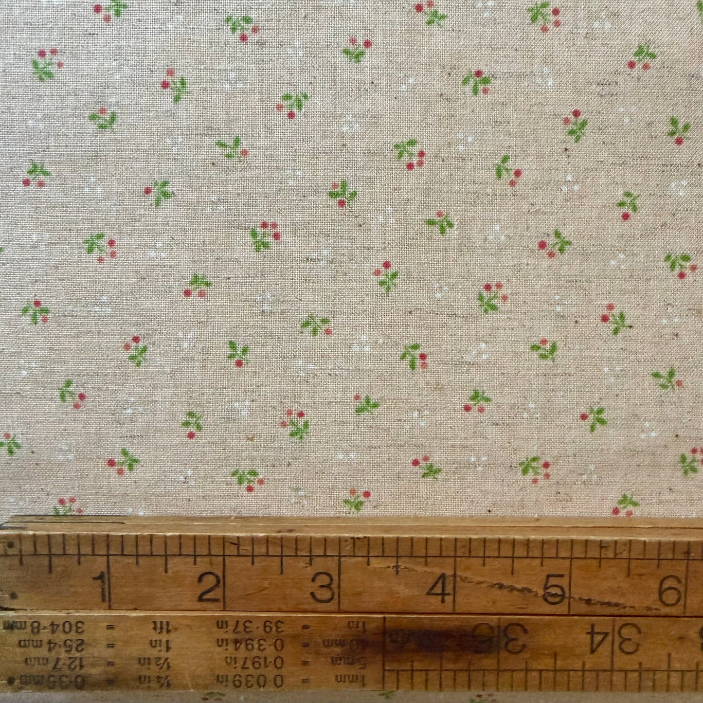 Tiny Floral Tan - Japanese Cotton / Linen Printed Sheeting