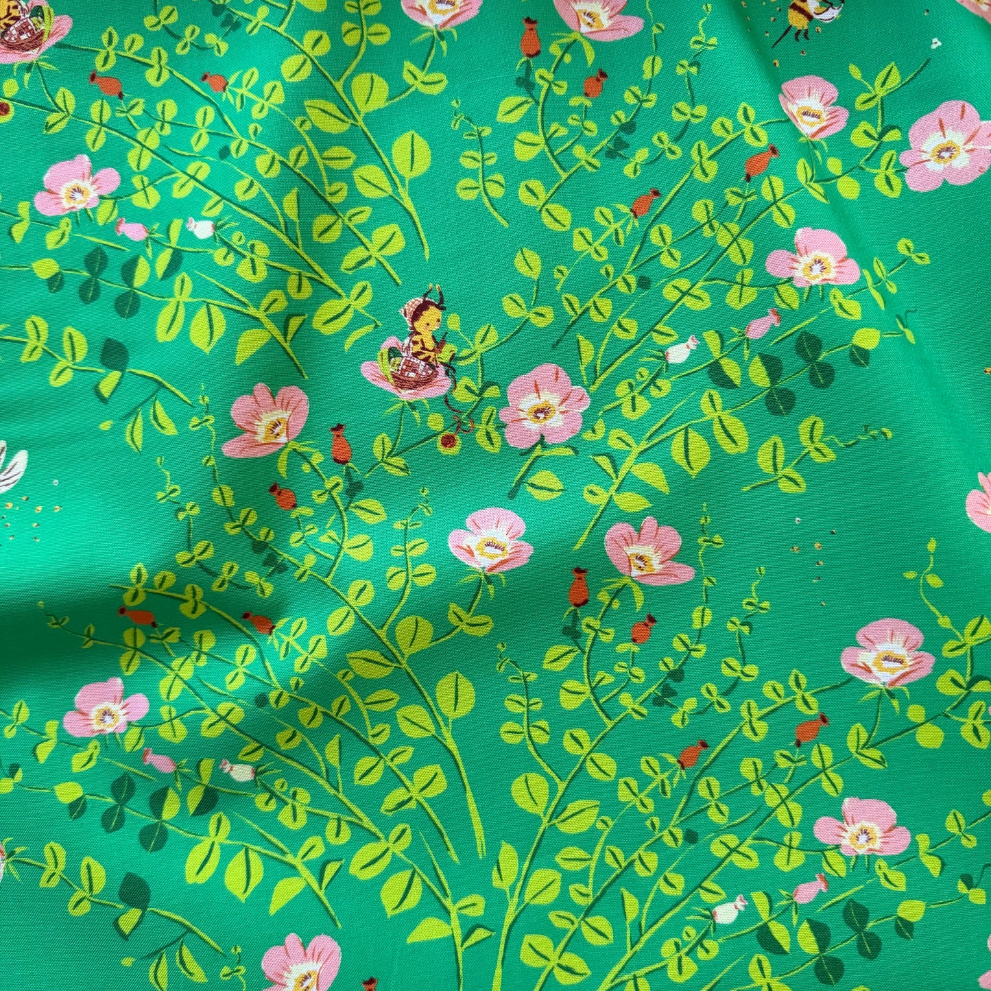 Heather Ross  Favorites - Nanny Bee in Jade