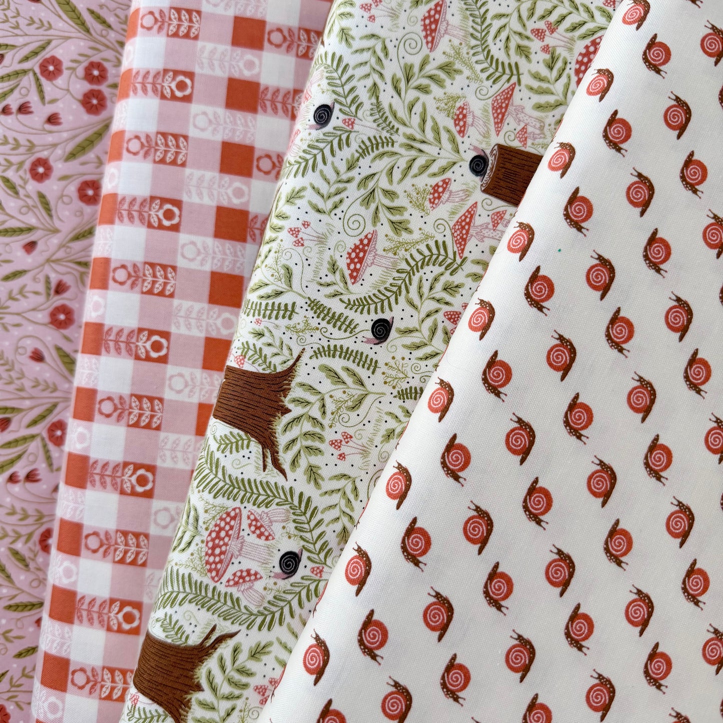 Flower Plaid in Petal - Night Owl by Gingiber for Moda