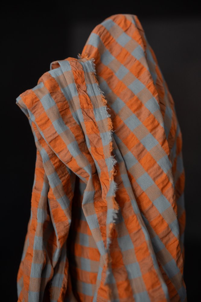 Persimmon Organic Seersucker Gingham from Merchant and Mills