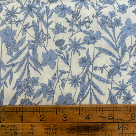 Mid Size Blue Floral Printed Lyocall Viyella by Hokkoh