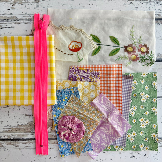 Vintage Pack for scrappy zipper pouches.