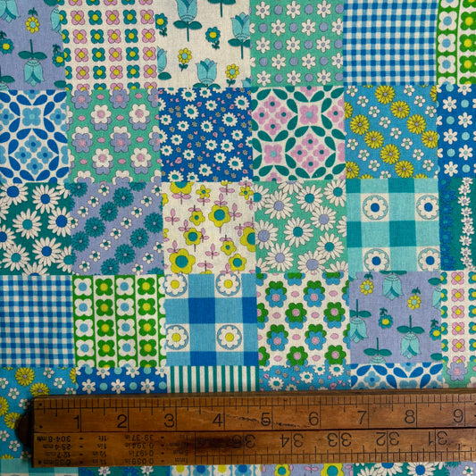 Flower Days - Blue Green Cheater Print