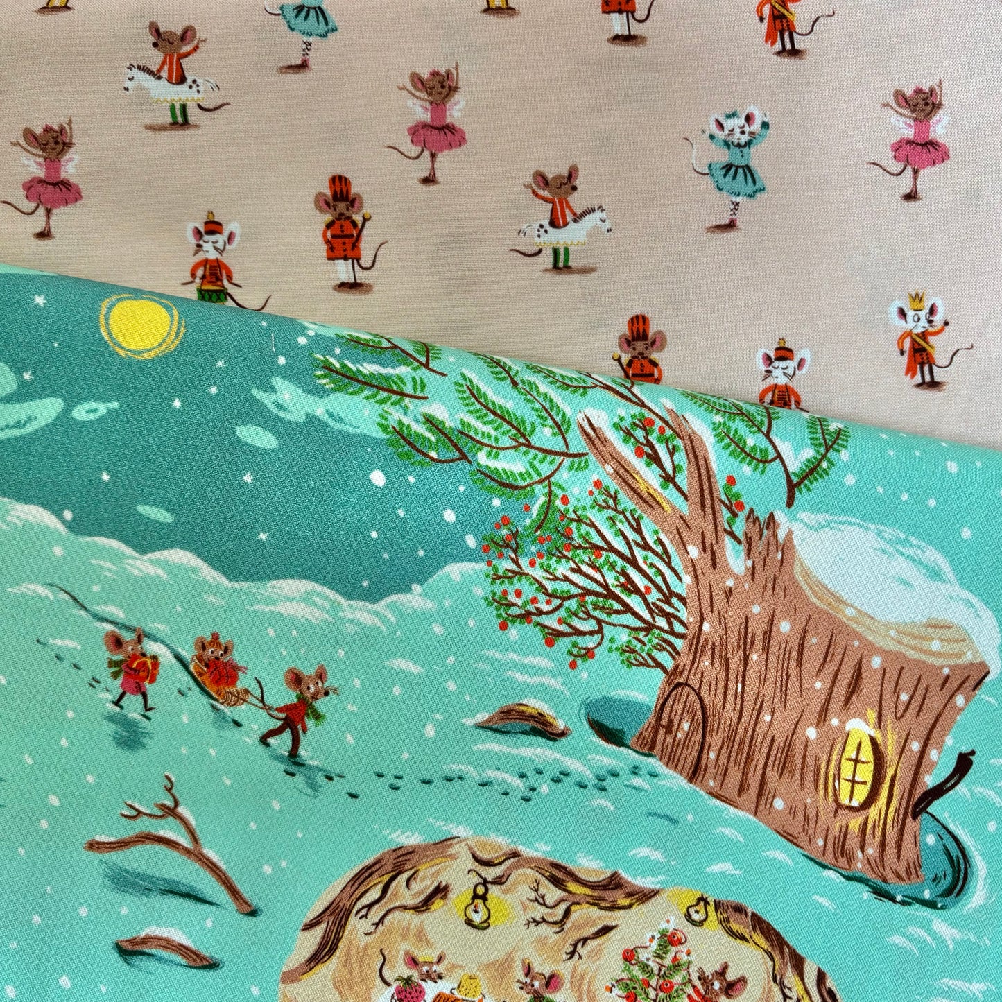Studio Edit - Christmas Mice in Aqua