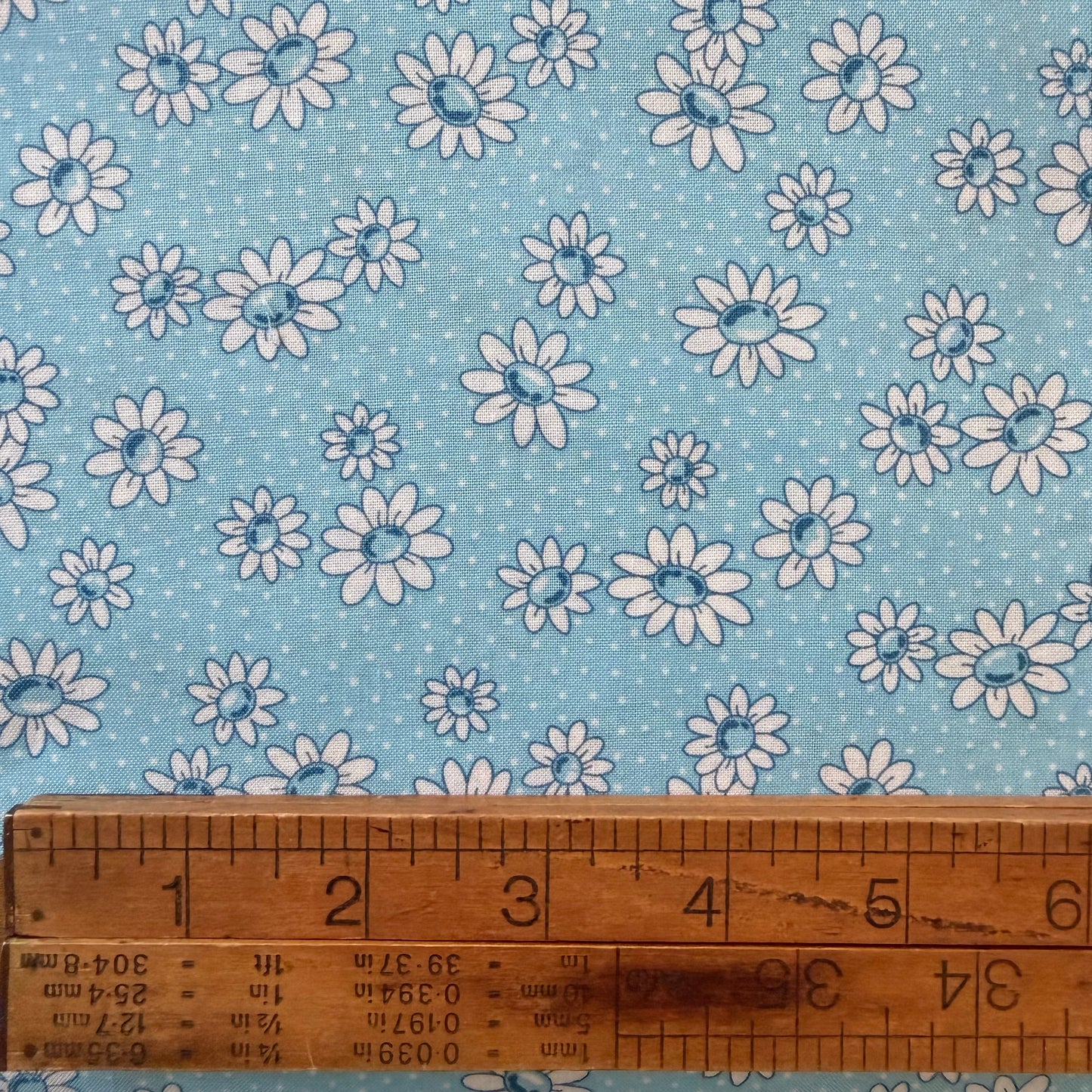 Daisies on Blue - Handworks Cotton Printed Shirting