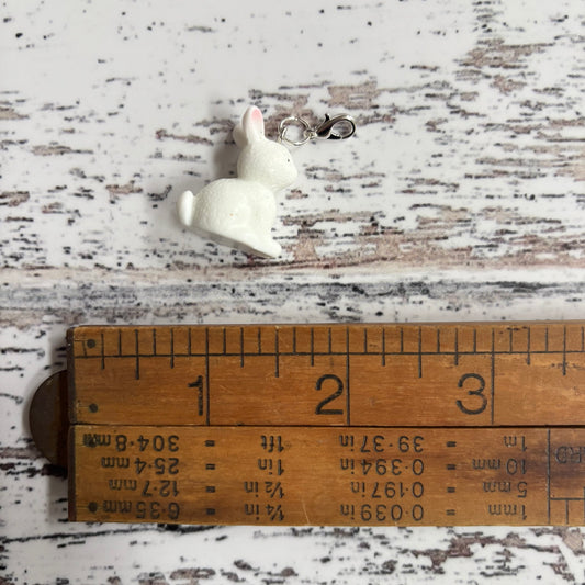 White Bunny Zipper Charm