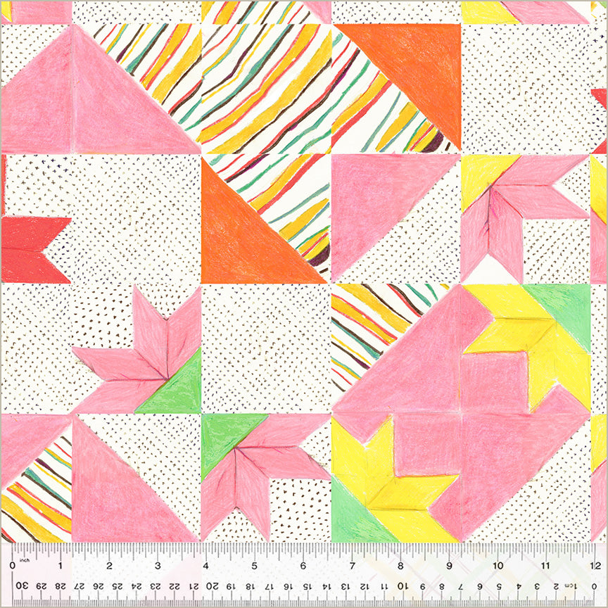 Heather Ross By Hand - Bee's Quilt - White