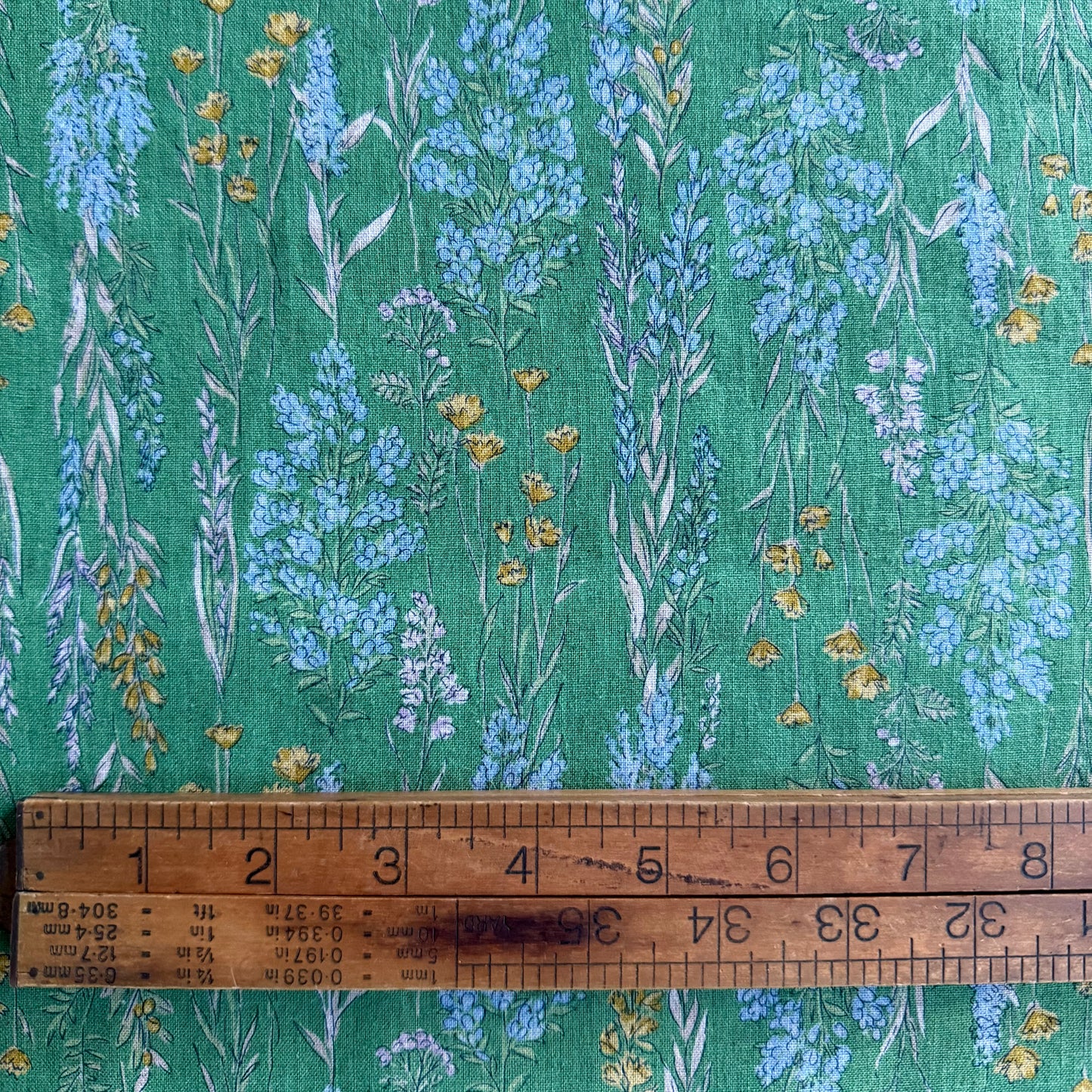Green Floral - Japanese Cotton / Linen