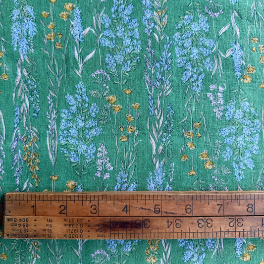 Green Floral - Japanese Cotton / Linen