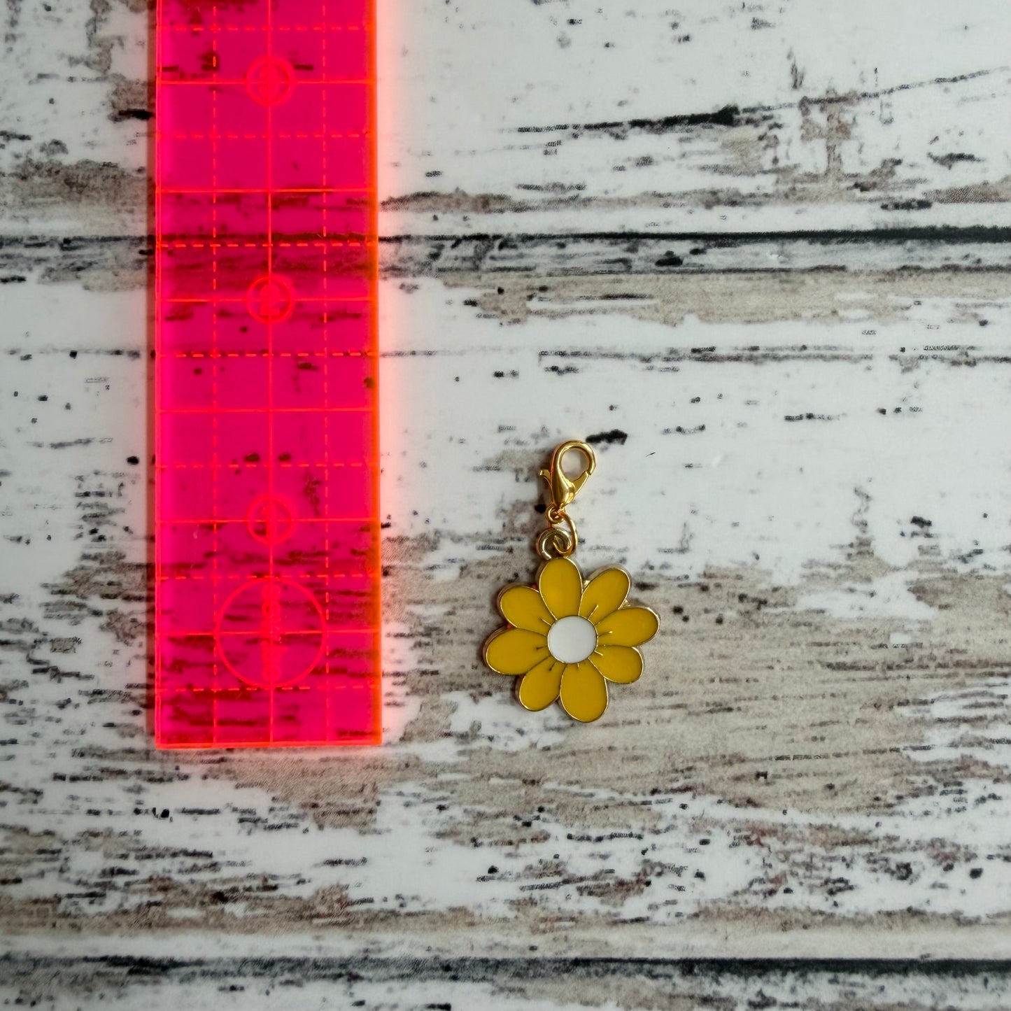 Yellow Flower Zipper Charm