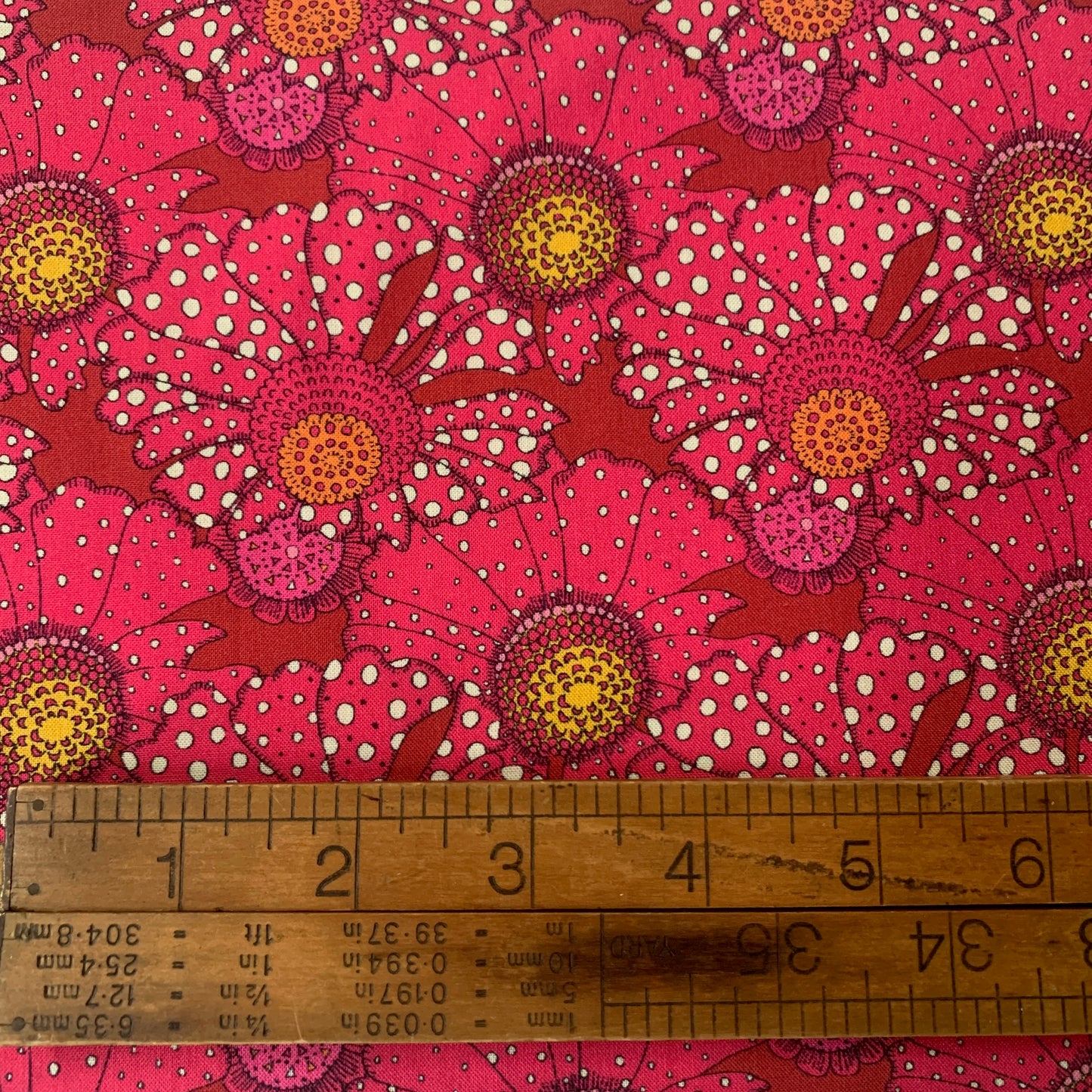Polka Flower in Crimson - Sunshine by Sally Kelly