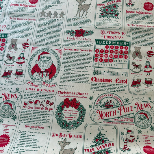 Holiday Cheer - North Pole News in Natural - Moda