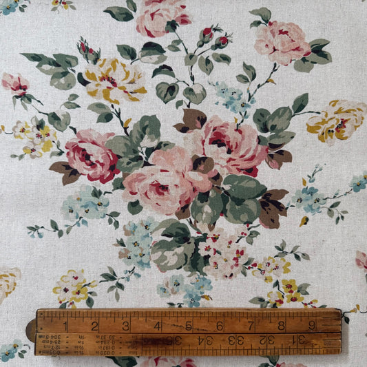 Bouquet Des Fleurs - Bouquet in Natural Linen / Cotton by Miss Rose Sister Violet for Riley Blake