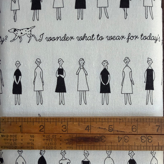 100 Neesan on White - Liecien Cotton / Linen - Fat Quarter