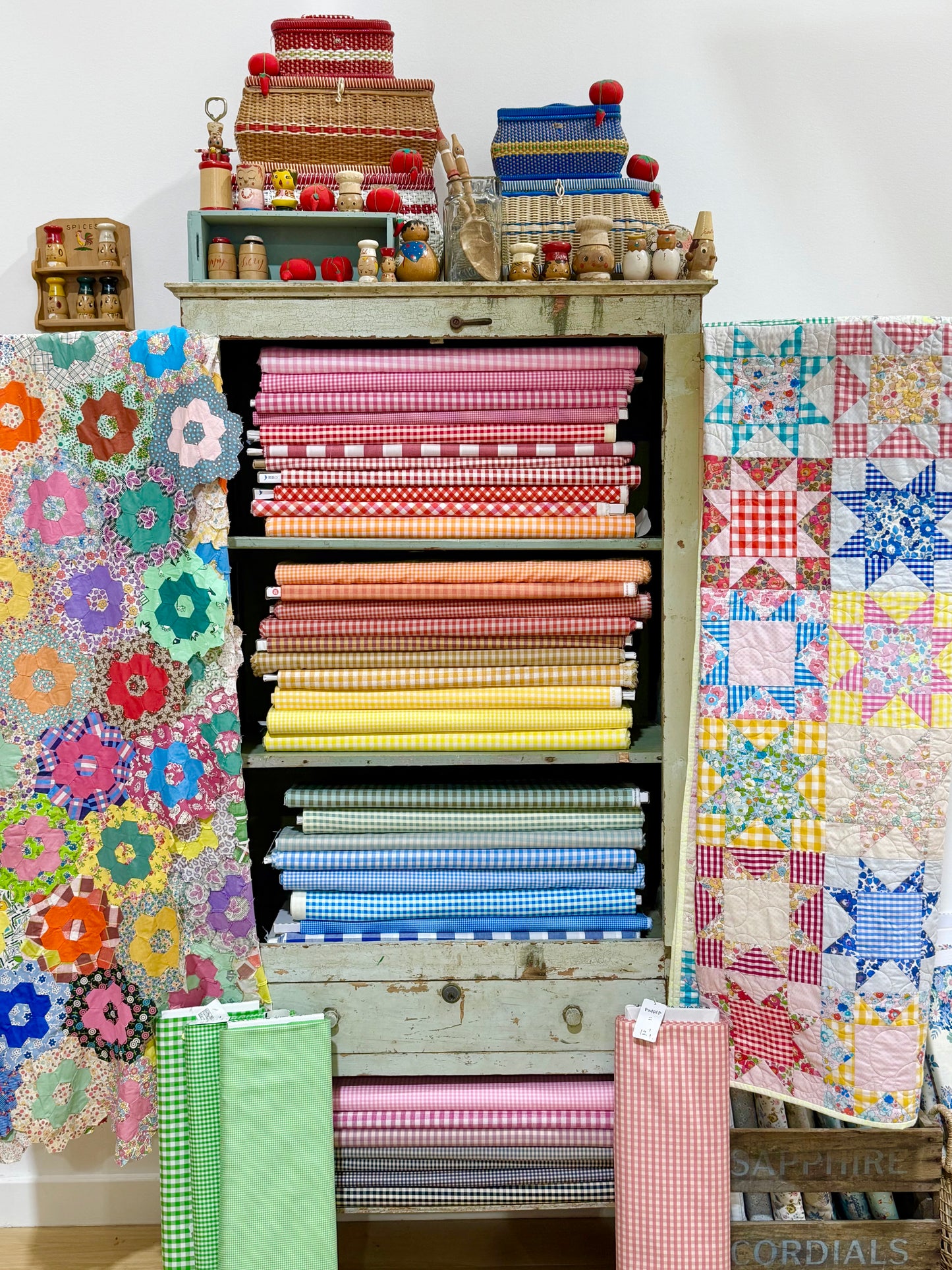Green 1/16” Japanese Gingham
