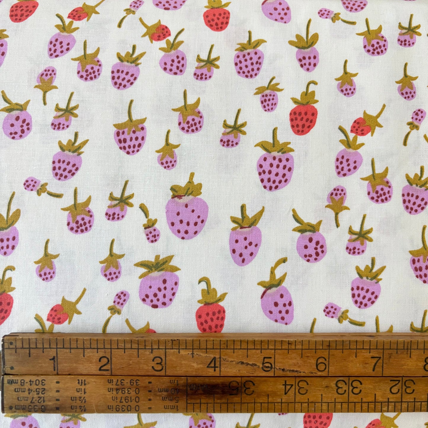 Heather Ross Quilt Back - 108” wide - Strawberries