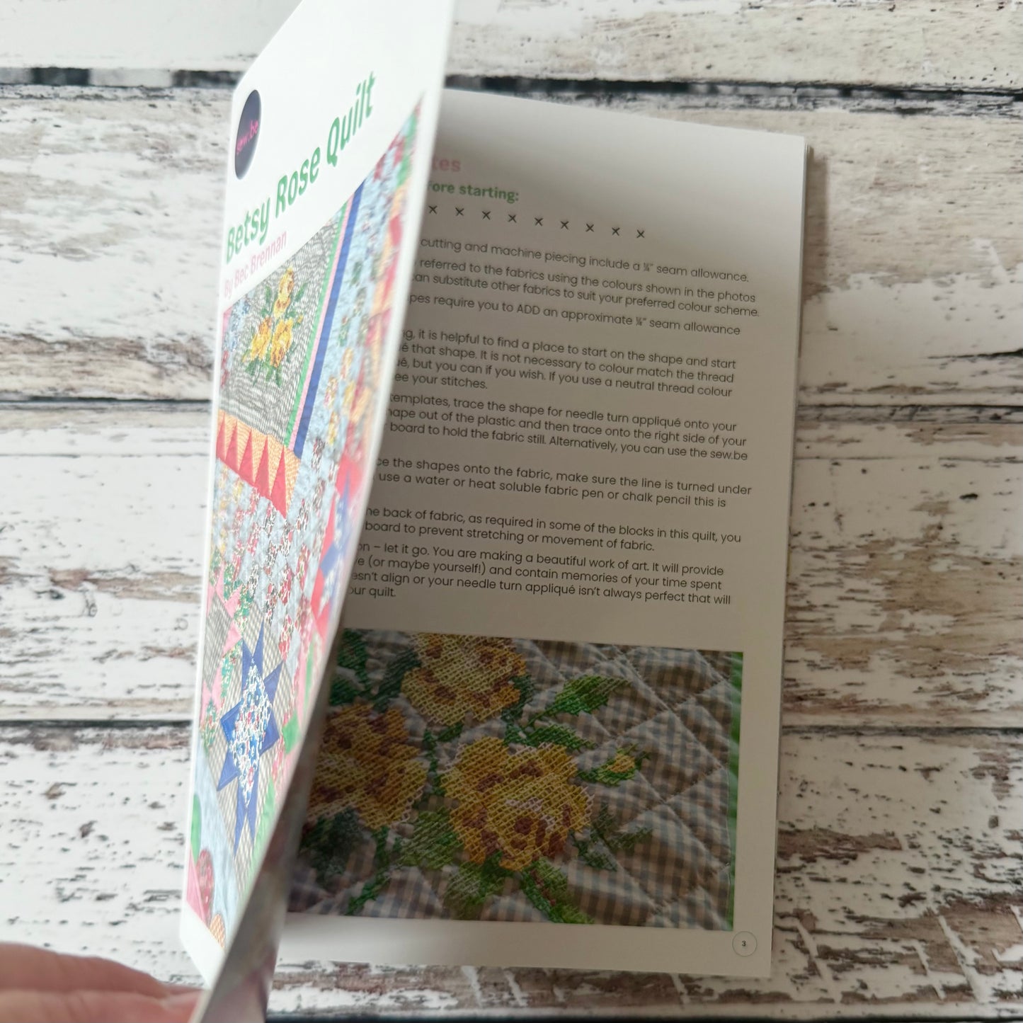 Betsy Rose Quilt Pattern (A5 Hard Copy Booklet)