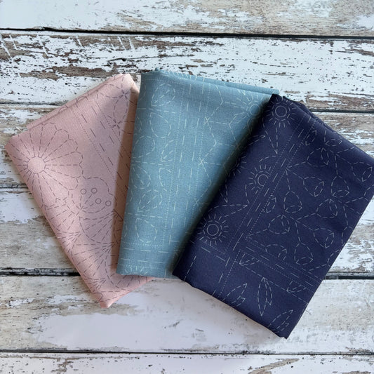 Australian Native Banksia - Sashiko Panel in Indigo