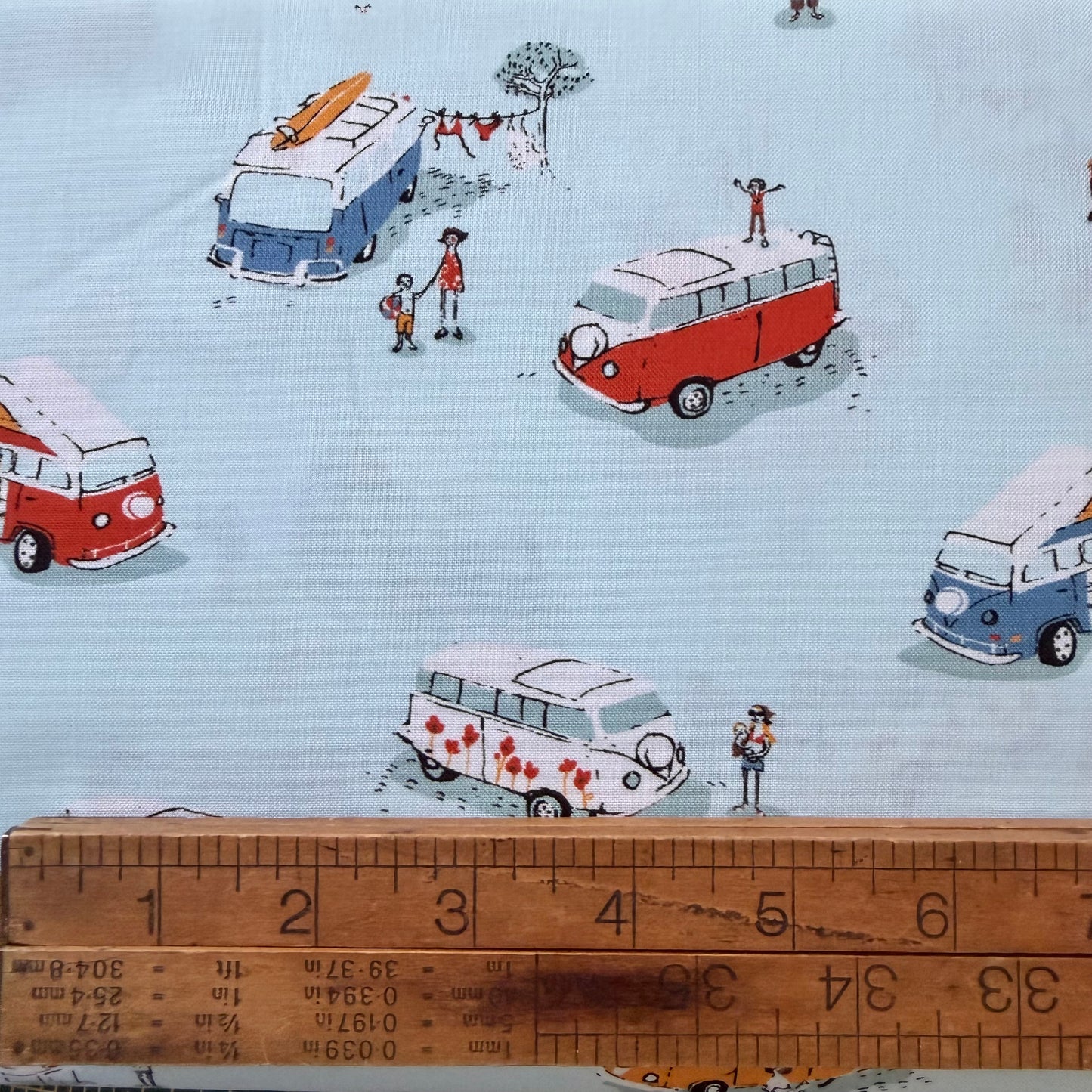 Heather Ross Favorites - Bus in Aqua
