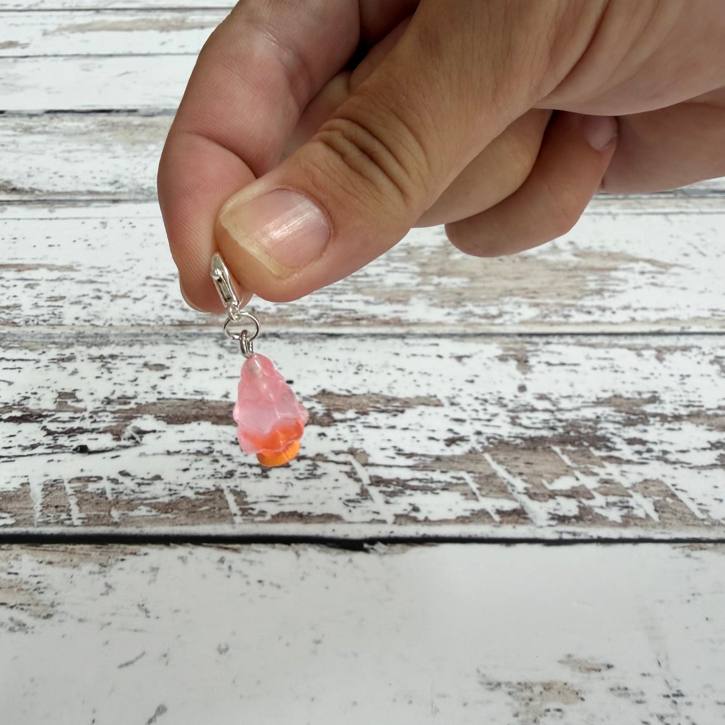 Pink Christmas Tree Zipper Charm