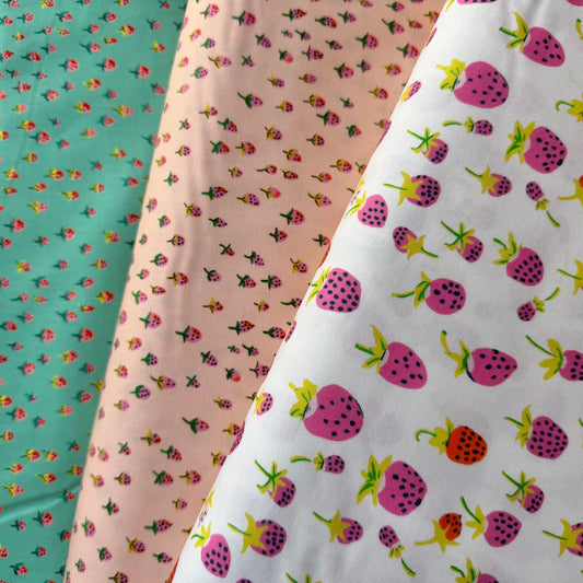 Heather Ross Favorites - Field Strawberries in Blush