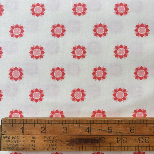 Rosemary Cottage - Cream and Strawberry Geometric Floral