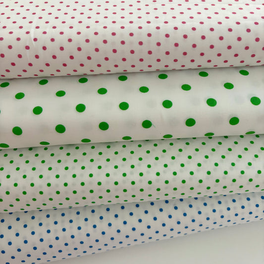Dots + Stripes + More Brights - Green Dot on White