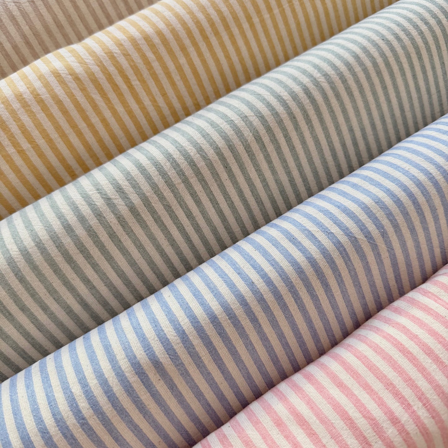 Taupe Stripe - Cotton Yarn Dyed Cloth