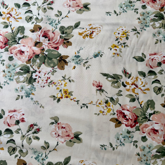 Bouquet Des Fleurs - Main Print in Cream by Miss Rose Sister Violet for Riley Blake