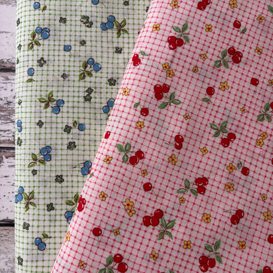 Red Cherry - Japanese Cotton Printed Shirting
