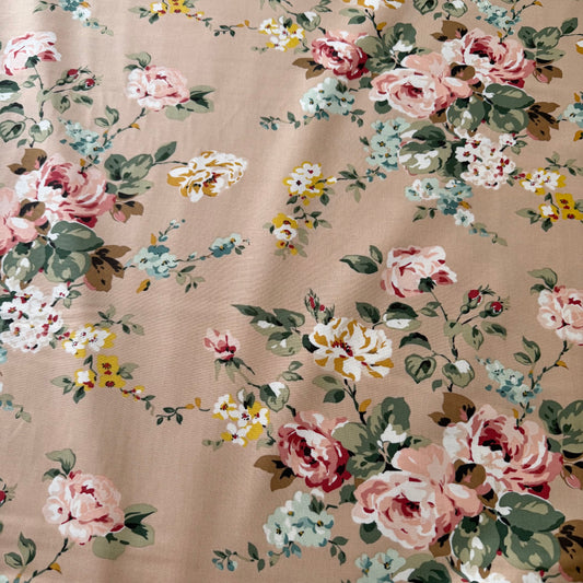 Bouquet Des Fleurs - Main Print in Tan by Miss Rose Sister Violet for Riley Blake