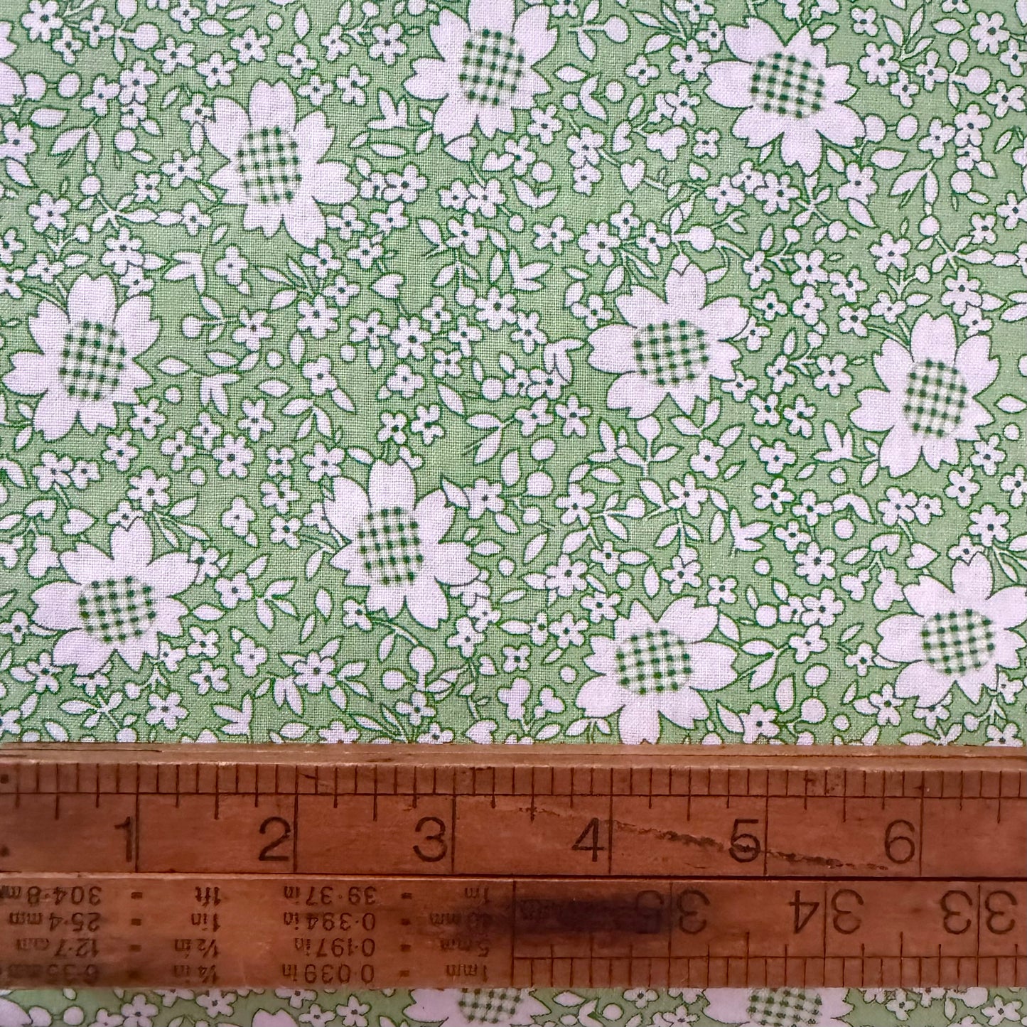 Gingham Flower in Green by Whistler Studios for Windham Fabrics