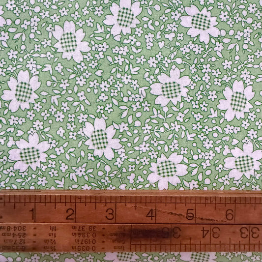 Gingham Flower in Green by Whistler Studios for Windham Fabrics