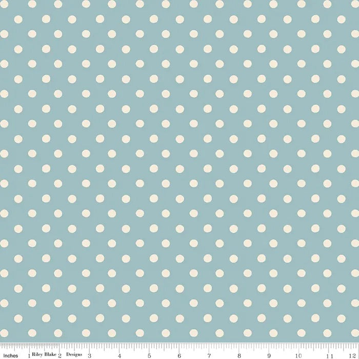 Button Spot in Blue - Cath Kidston Signature Collection for Riley Blake