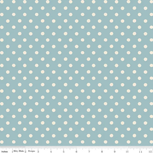 Button Spot in Blue - Cath Kidston Signature Collection for Riley Blake