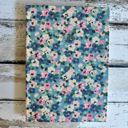 Cath Kidston Painted Pansies A5 Soft Cloth Cover Notebook