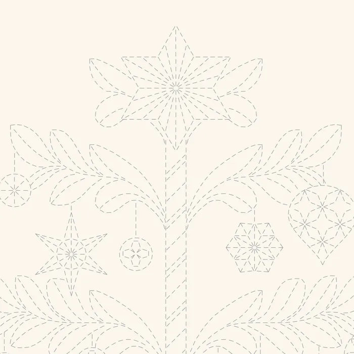 Sashiko Tree Panel in Natural