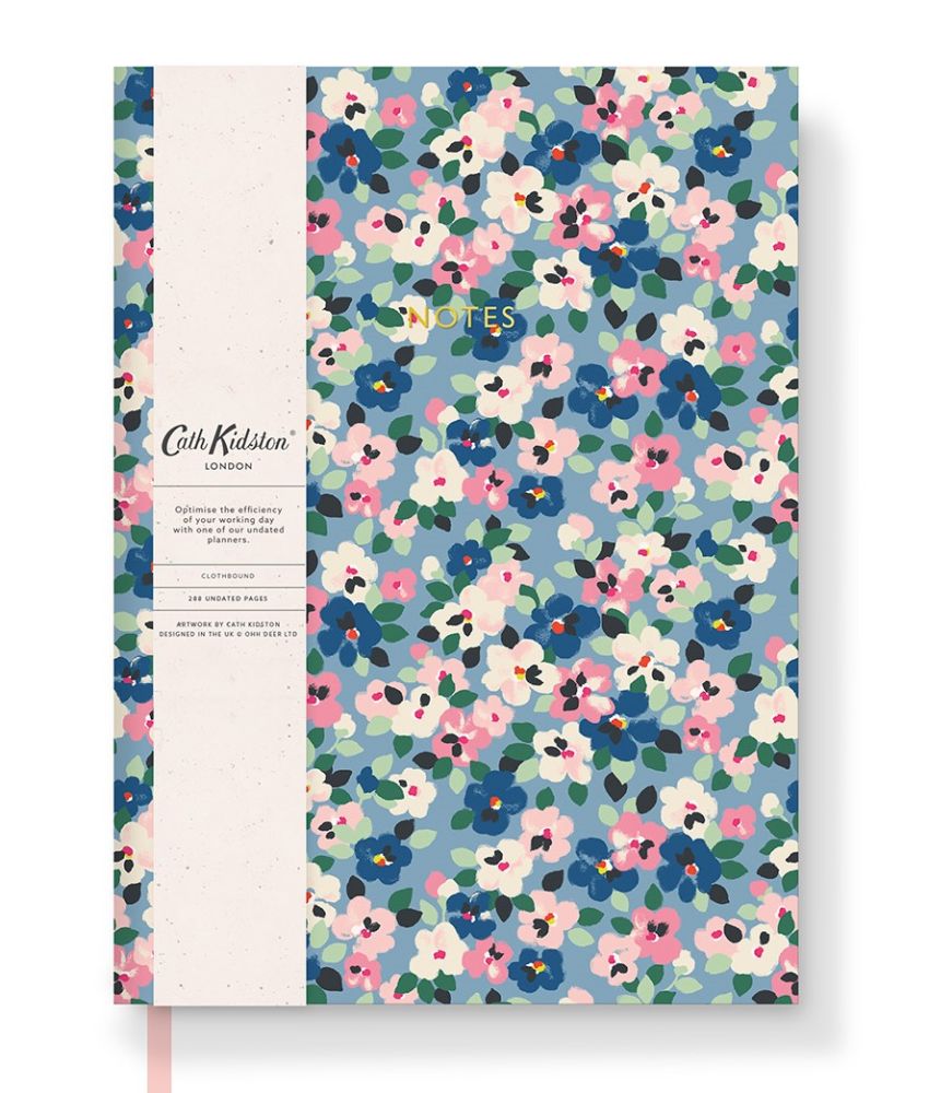 Cath Kidston Painted Pansies A5 Soft Cloth Cover Notebook